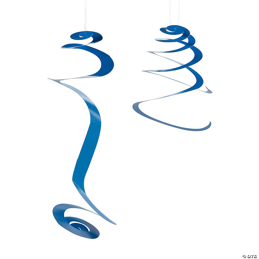 20" Blue Hanging Swirl Decorations - 12 Pc. Image
