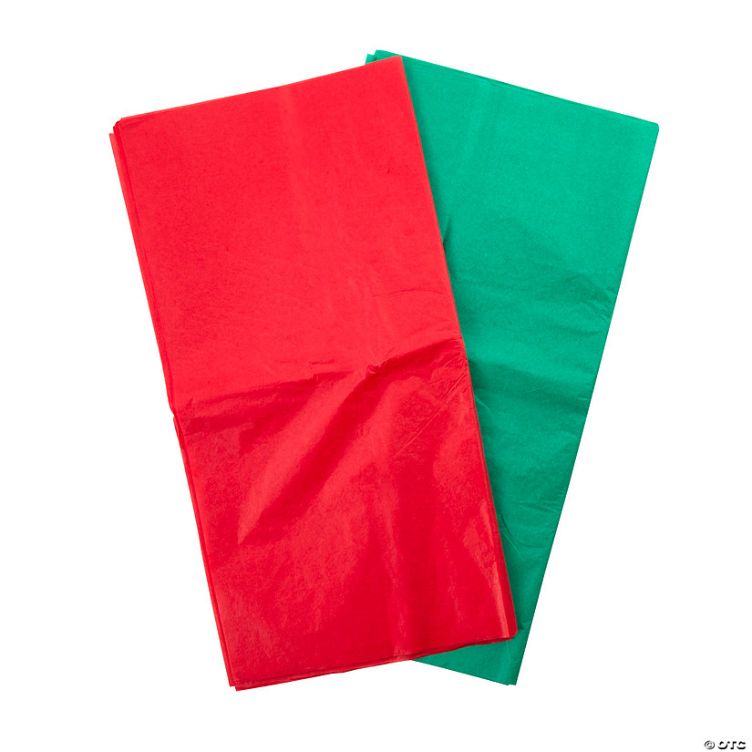 20" x 20" Bulk 60 Pc. Red & Green Square Tissue Paper Sheets Image