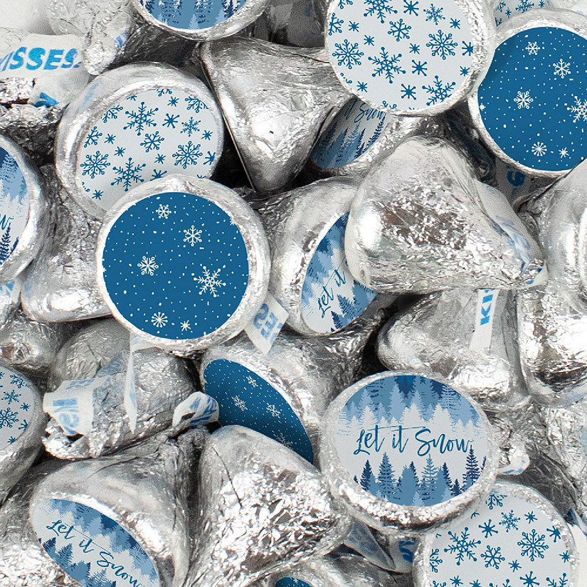 200 Pcs Christmas Candy Chocolate Hershey's Kisses Bulk (2lb) - Let it Snow Image