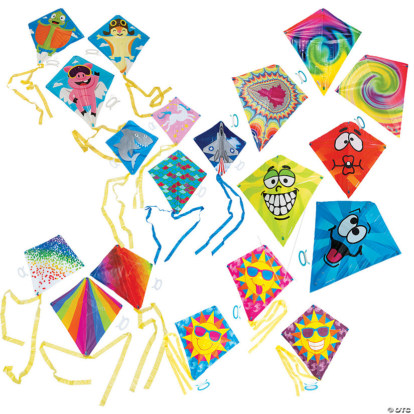 21" - 28" Bulk 72 Pc. Classic Everyday Fun Multicolor Plastic Kites Image