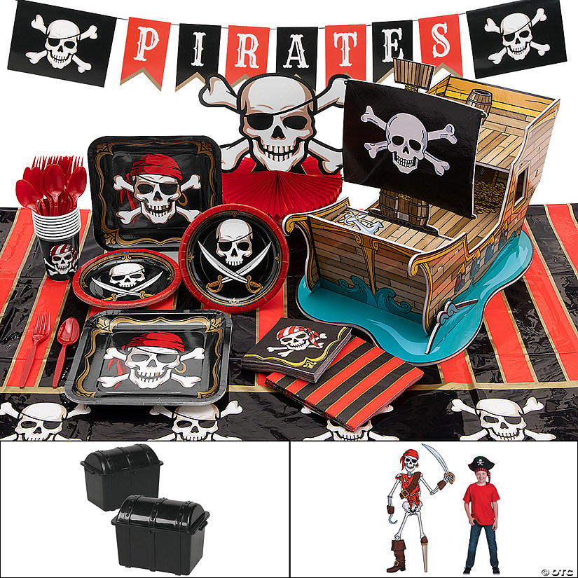 215 Pc. Pirate Party Ultimate Tableware Kit for 24 Guests Image