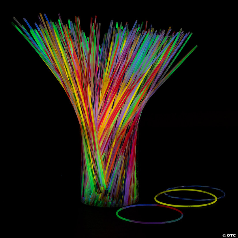 22" Mega Bulk 500 Pc. Multicolor Plastic Glow Necklace Assortment Image
