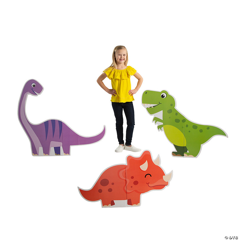 23" &#8211; 35 1/2" Dinosaur VBS Bright Cardboard Cutout Stand-Ups - 3 Pc. Image
