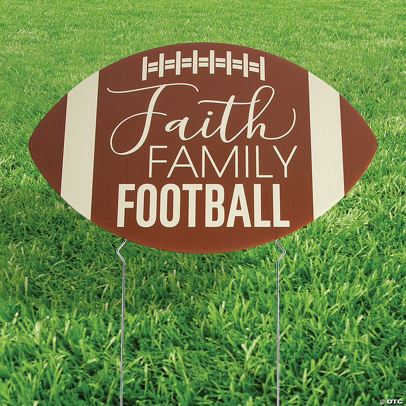 23" x 15" Faith Family Football Yard Sign Image