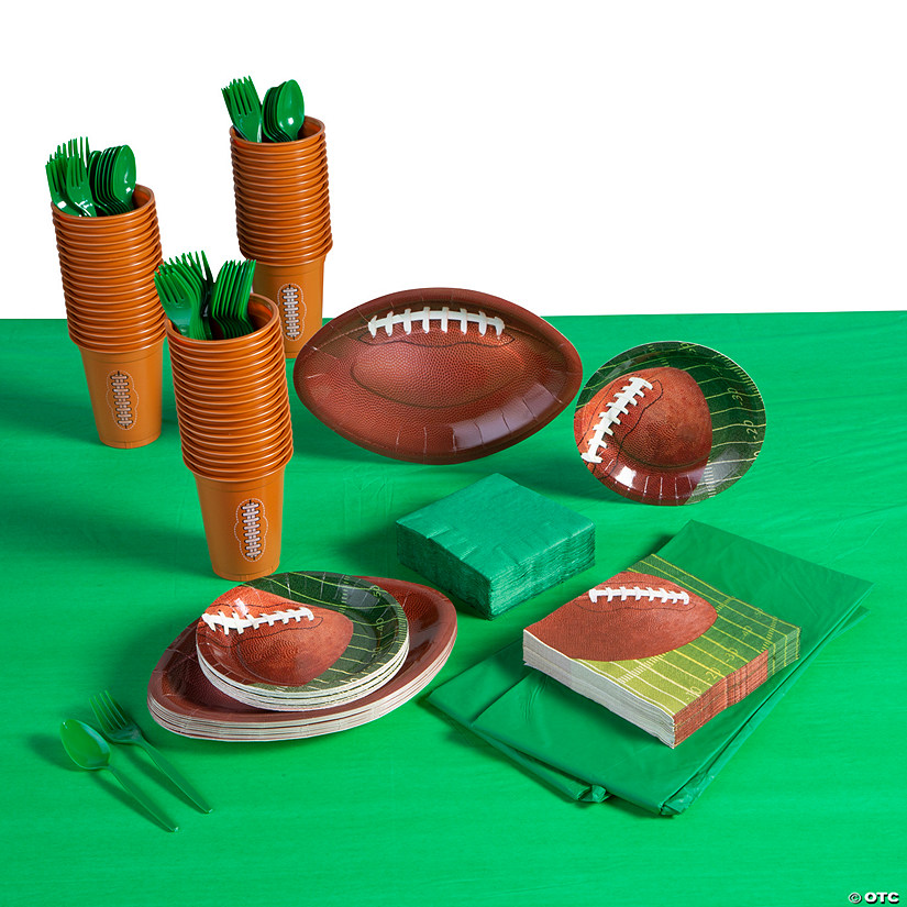 231 Pc. Football Party Tableware Kit for 24 Guests Image