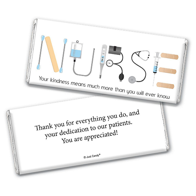 24ct Nurse Appreciation Week Thank You Wrappers Only for Chocolate Bars by Just Candy Image