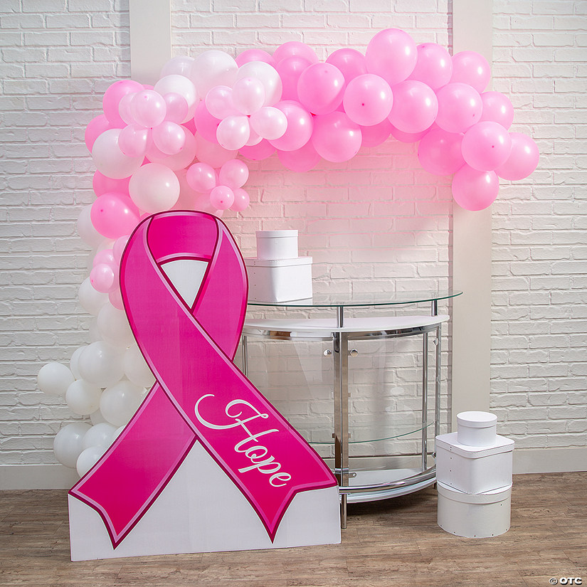 25 Ft. Pink Ribbon Pink & White Balloon Garland Kit - 123 Pc. Image
