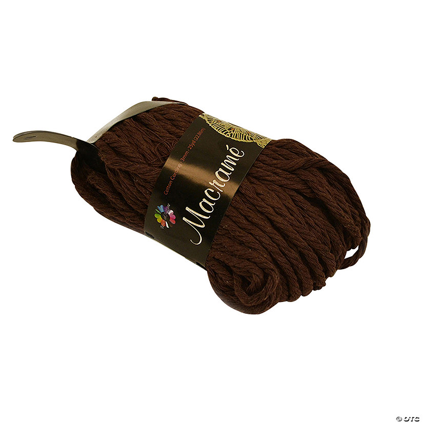25 Yd. Touch of Nature<sup>&#174;</sup> Macram&#233; 3 Ply Dark Brown Cotton Cording - 3mm Image