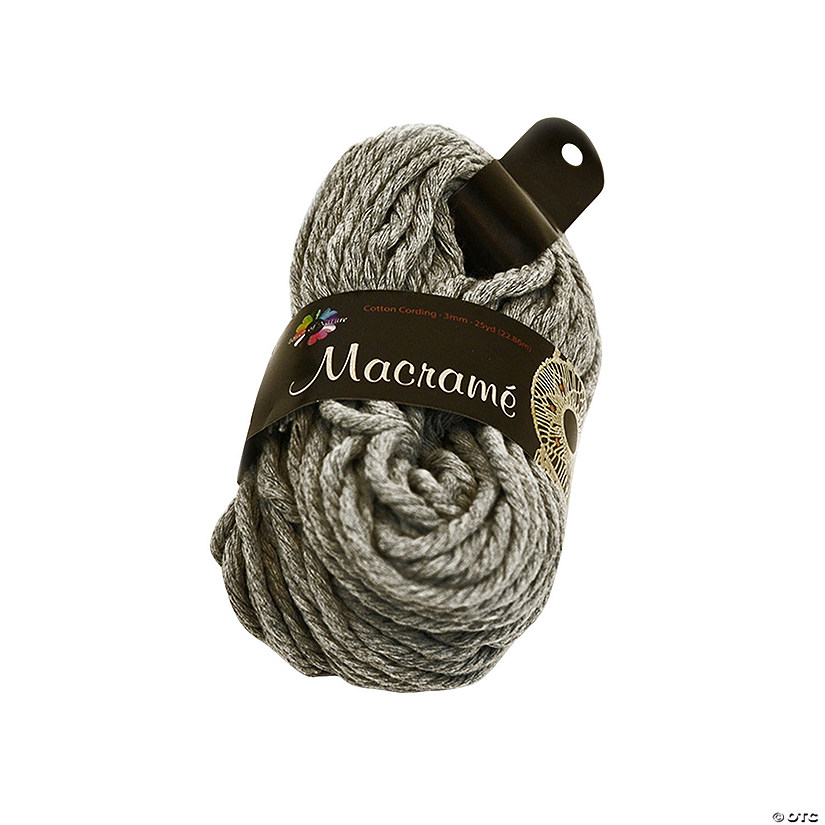 25 Yd. Touch of Nature<sup>&#174;</sup> Macram&#233; 3 Ply Gray Cotton Cording - 3mm Image