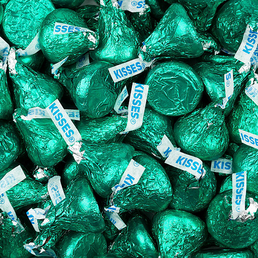 2,500 Pcs Green Candy Hershey's Kisses Milk Chocolate (25 lb Case) Image
