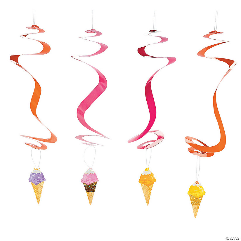 26" I Scream For Ice Cream Hanging Swirl Decorations - 12 Pc. Image