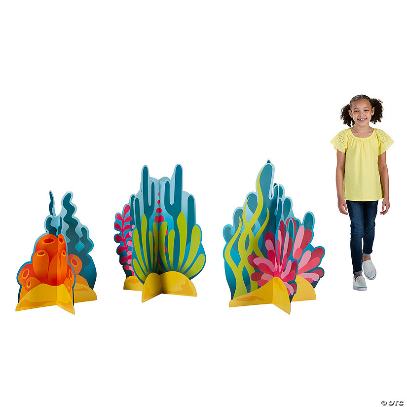 28" - 35 3/4" 3D Under the Sea Coral Cardboard Stand-Ups - 3 Pc. Image