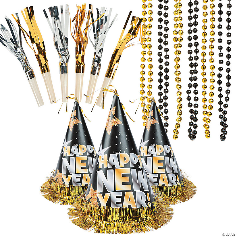 288 Pc. Bulk New Year&#8217;s Eve Apparel Basics Party Kit for 96 Image