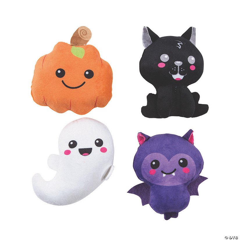 3 1/2" - 4 1/2" Halloween Icons Kawaii Stuffed Characters - 12 Pc. Image