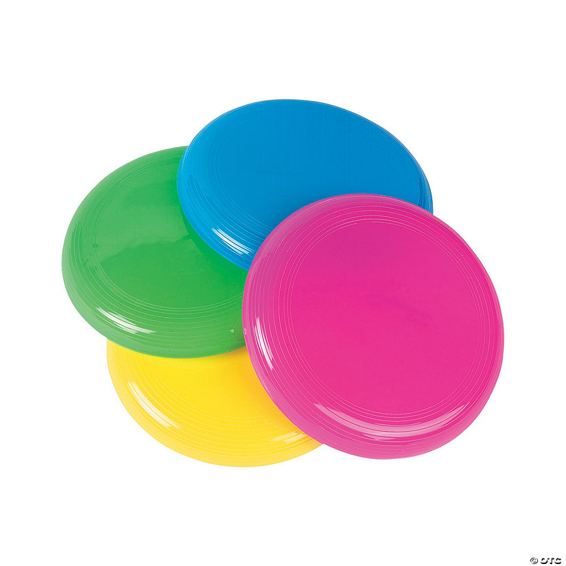 3 1/2" Bulk 72 Pc. Mini Assorted Color Plastic Flying Saucer Discs Image