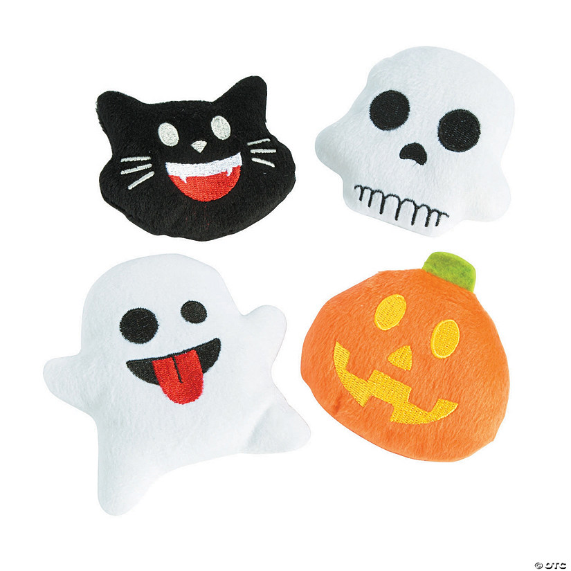 3 1/2" Mini Halloween Icon Emojis Stuffed Characters - 12 Pc. Image