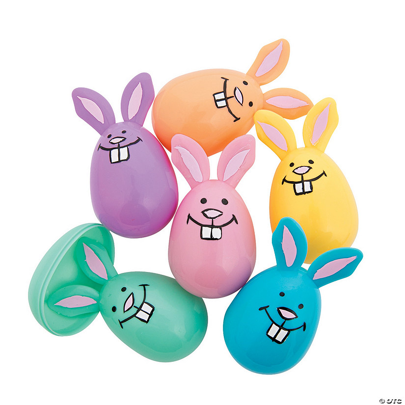 3 1/2" Pastel Bunny Plastic Easter Eggs - 12 Pc. Image