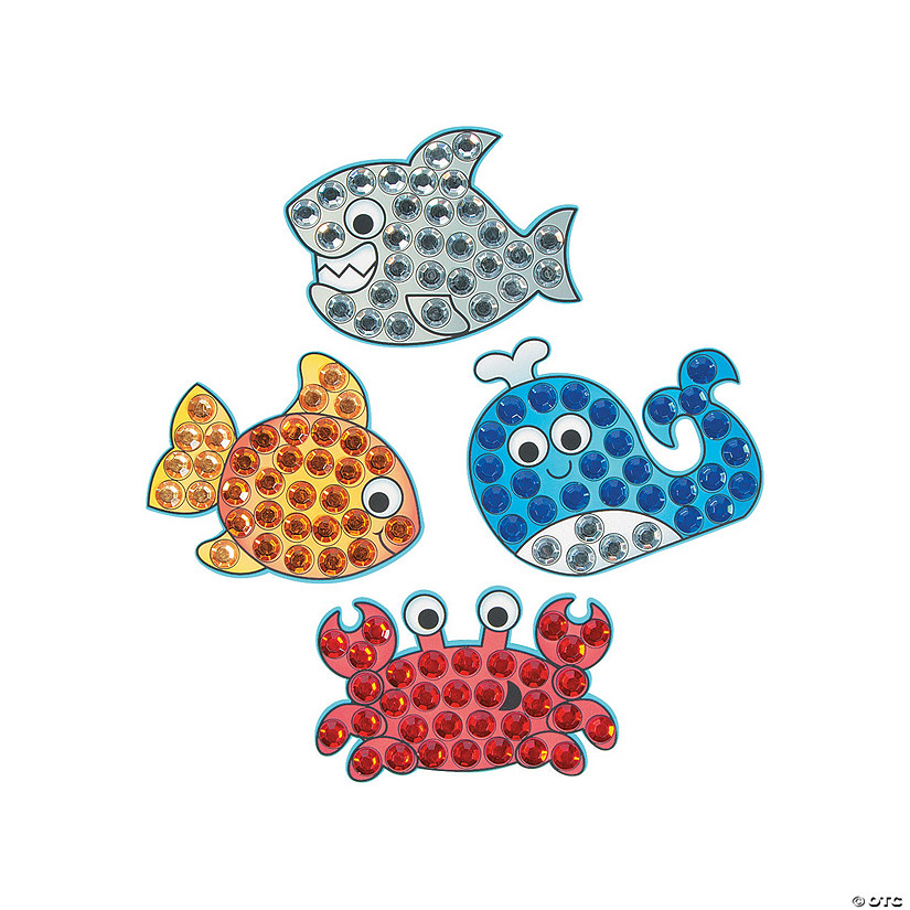 3 1/2" Under the Sea Jewel Creature Mosaic Craft Kit - Makes 12 Image