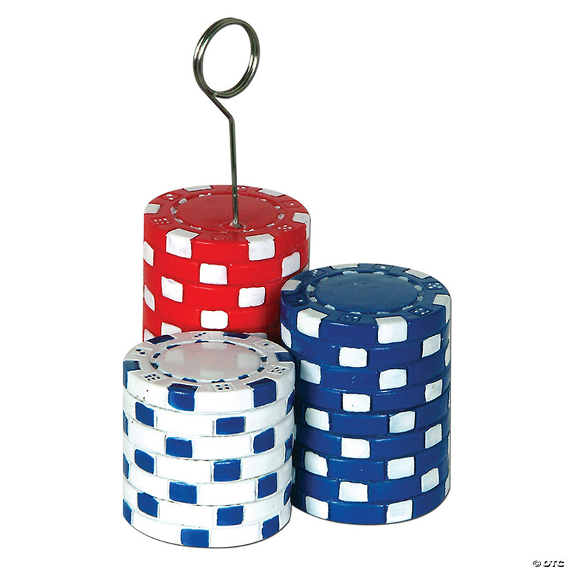 3 1/2" x 11 1/4" Poker Chip Resin Photo Holder & Balloon Weight Image