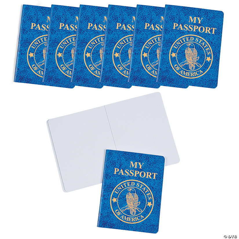 3 1/2" x 4 1/2" Bulk 72 Pc. Blue U.S. Passport Styled Notepads Image