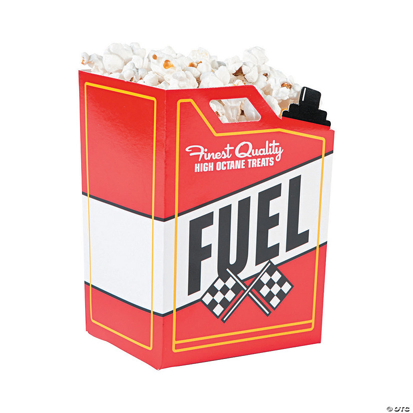3 1/2" x 5" Race Car Fuel Can Red & White Paper Popcorn Boxes - 24 Pc. Image
