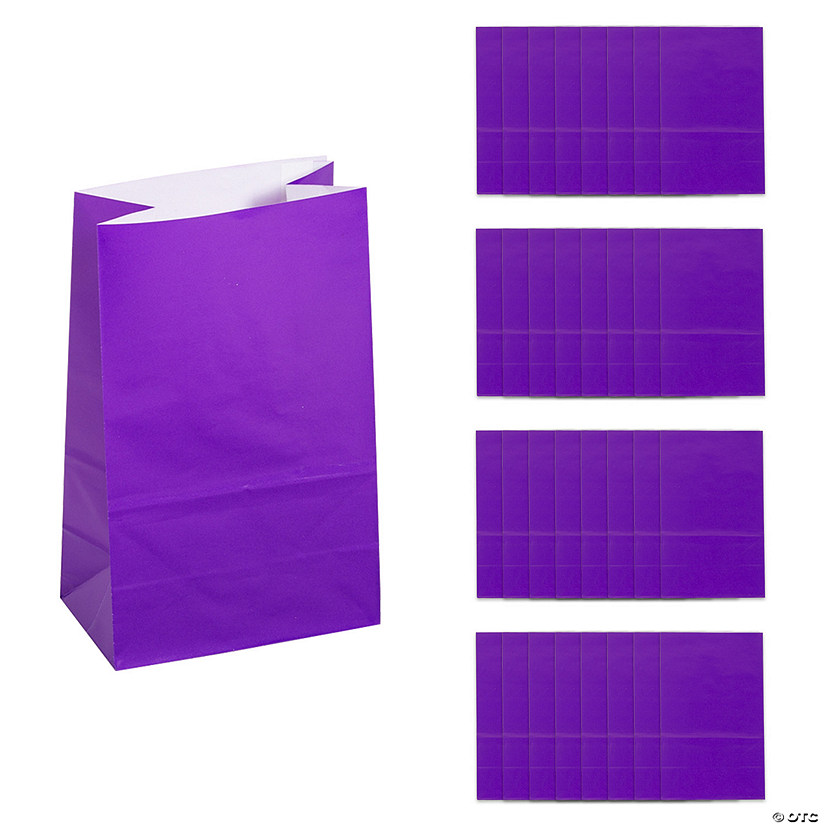 3 1/2" x  6 1/2" Purple Treat Bags - 24 Pc. Image