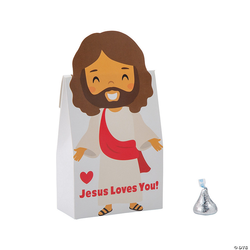 3 1/2" x 6" Religious Jesus Loves You Treat Bags - 12 Pc. Image