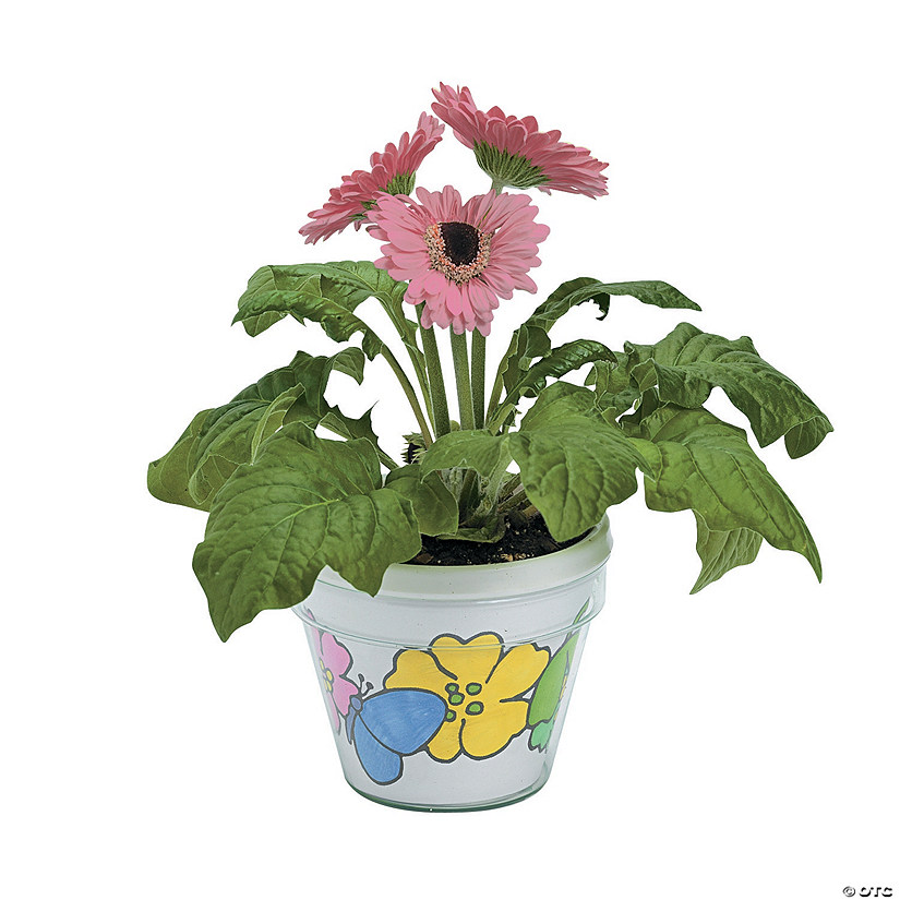 3 3/4" Color Your Own DIY Artist Spring Flower Pots - 12 Pc. Image