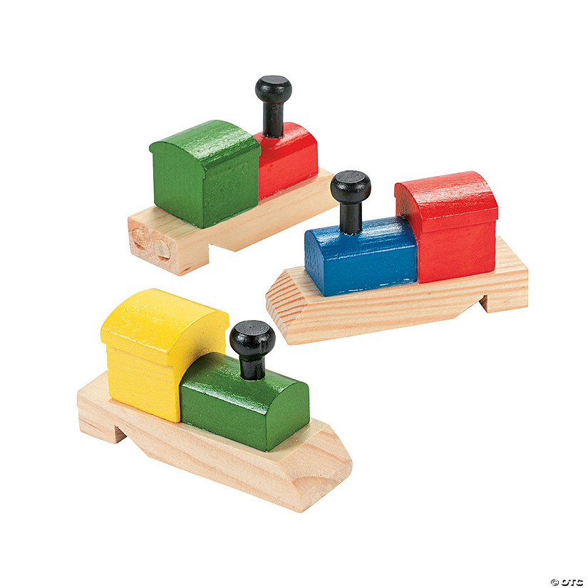 3 3/4&#8221; Retro Train-Shaped Wooden Whistles - 12 Pc. Image