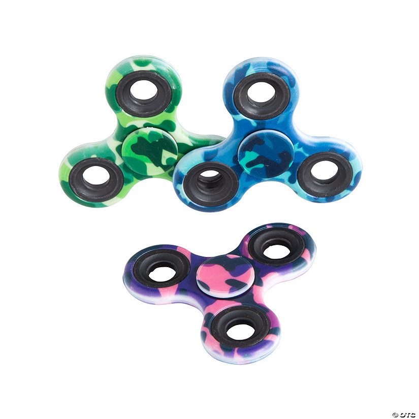 3" Camo Green, Blue & Pink Plastic Classic Fidget Spinners - 12 Pc. Image
