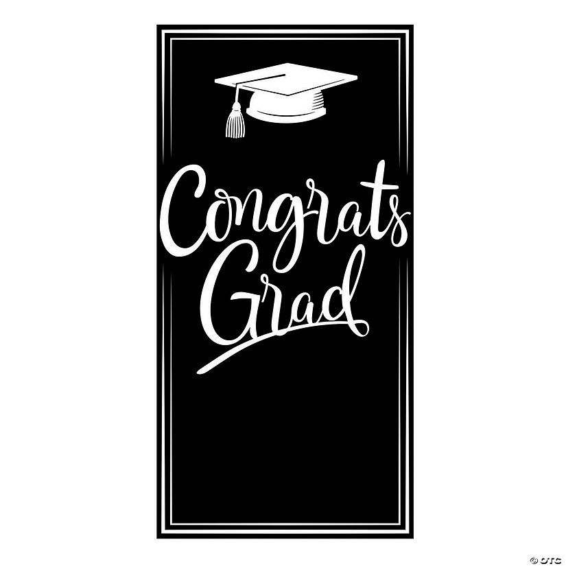 3 Ft. x 6 Ft. Graduation Congrats Grad Black Plastic Door Cover Image
