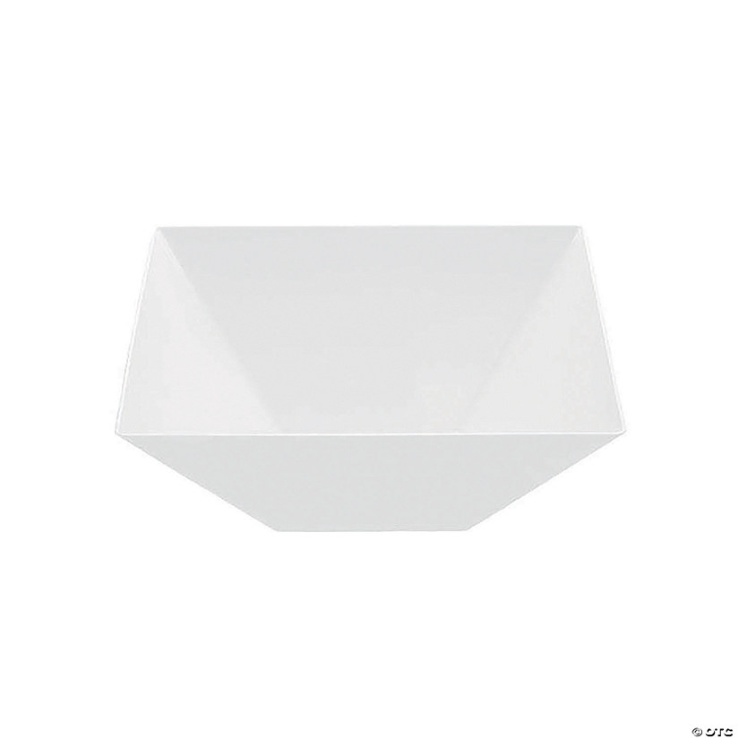 3 qt. White Square Plastic Serving Bowls (15 Bowls) Image