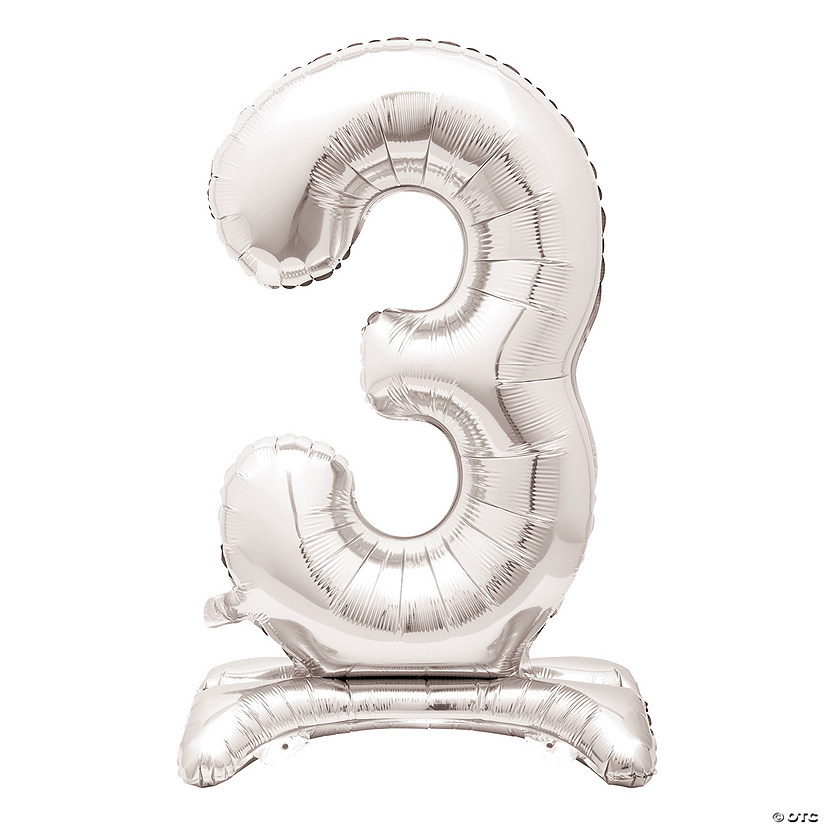 "3"-Shaped 30" Mylar Number Stand-Up Balloon Image
