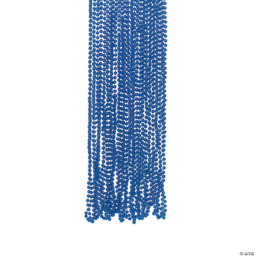 30" Bulk 48 Pc. Blue Metallic Plastic Bead Necklaces Image