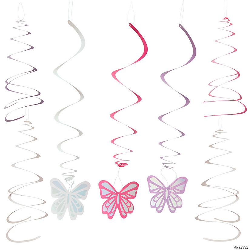 30" Butterfly Hanging Swirls - 12 Pc. Image