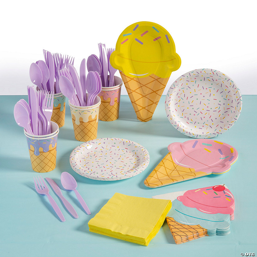 301 Pc. Ice Cream Party Tableware Kit for 8 Guests Image
