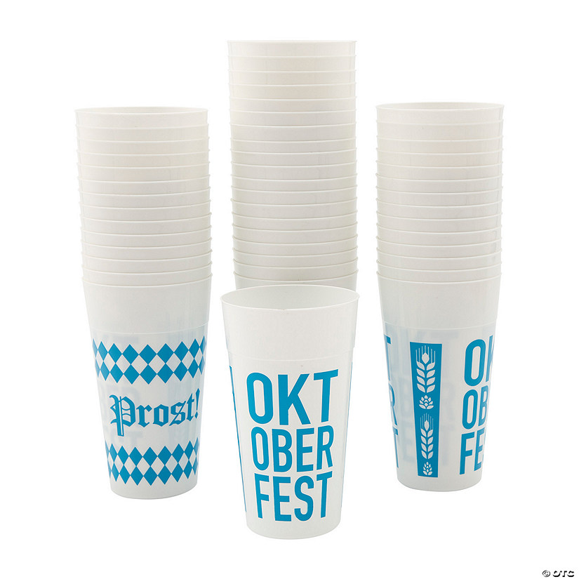 32 oz. Bulk 48 Ct. Oktoberfest Reusable BPA-Free Plastic Tumblers Image