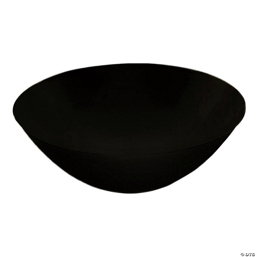 32 oz. Solid Black Organic Round Disposable Plastic Bowls (25 Bowls) Image