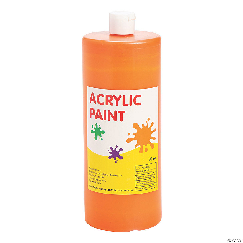 32-oz. Washable Orange Acrylic Paint Image