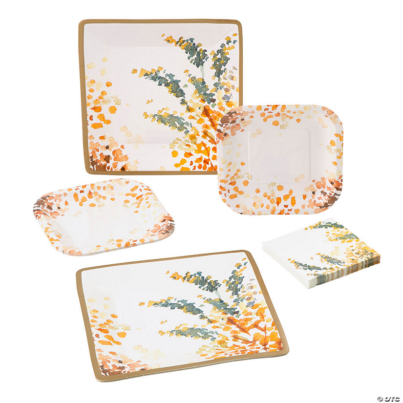 32 Pc. Sweet Fall Disposable Tableware Kit for 8 Guests Image