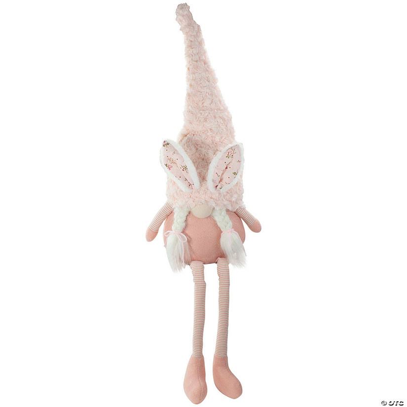 32" Sitting Easter Gnome with Bunny Ears and Dangling Legs Image