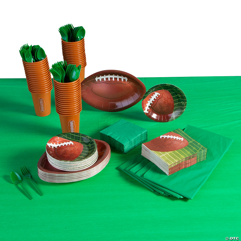 346 Pc. Football Party Tableware Kit for 48 Guests Image