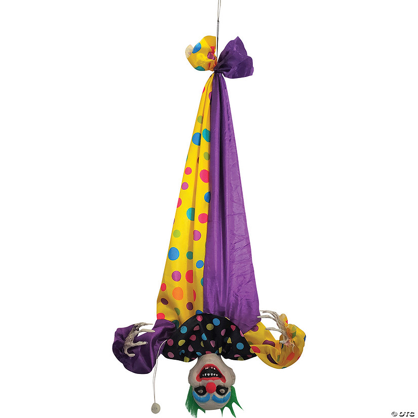 36" Animated Hanging Horror Clown Halloween Decoration Image