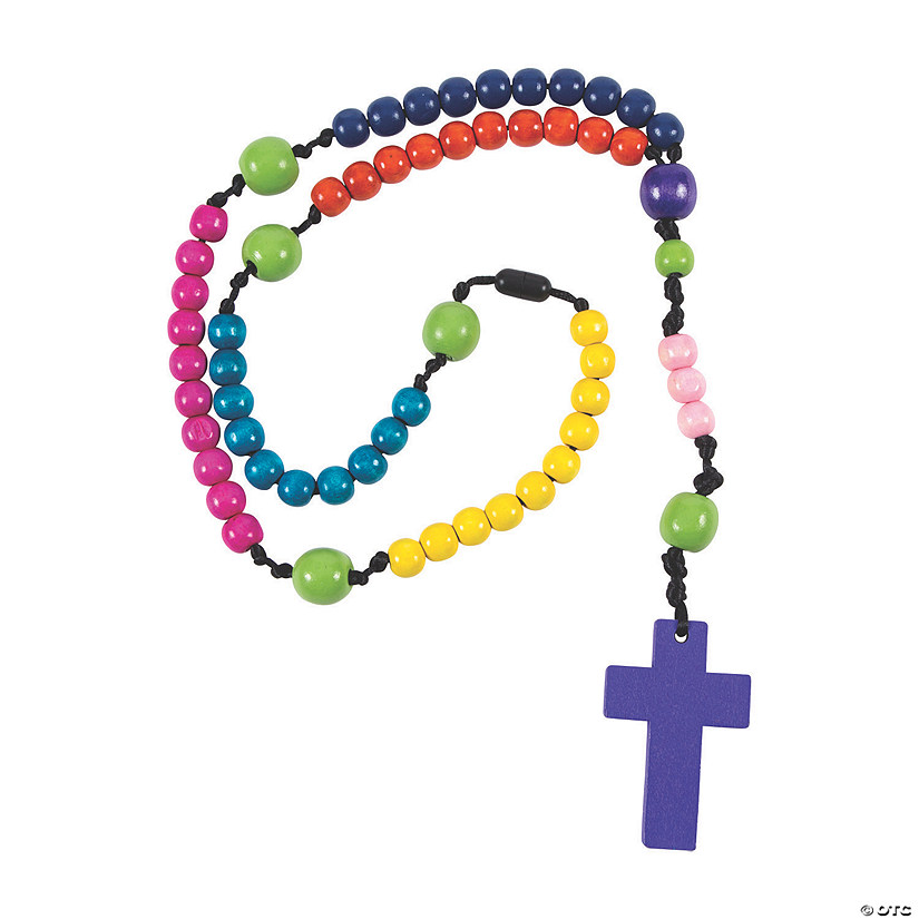 36" Jumbo Wooden &#8220;How To Pray the Rosary&#8221; Craft Kit - Makes 12 Image