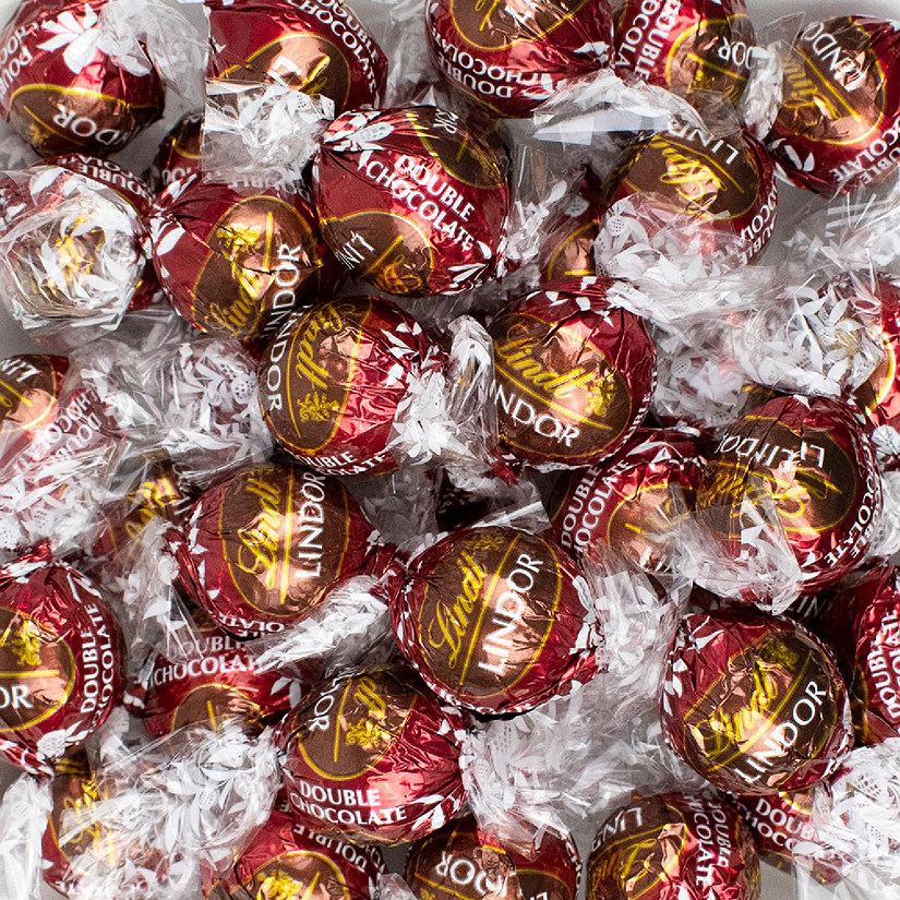 36 Pcs Maroon Candy Lindor Double Chocolate Truffles by Lindt (1 lb) Image
