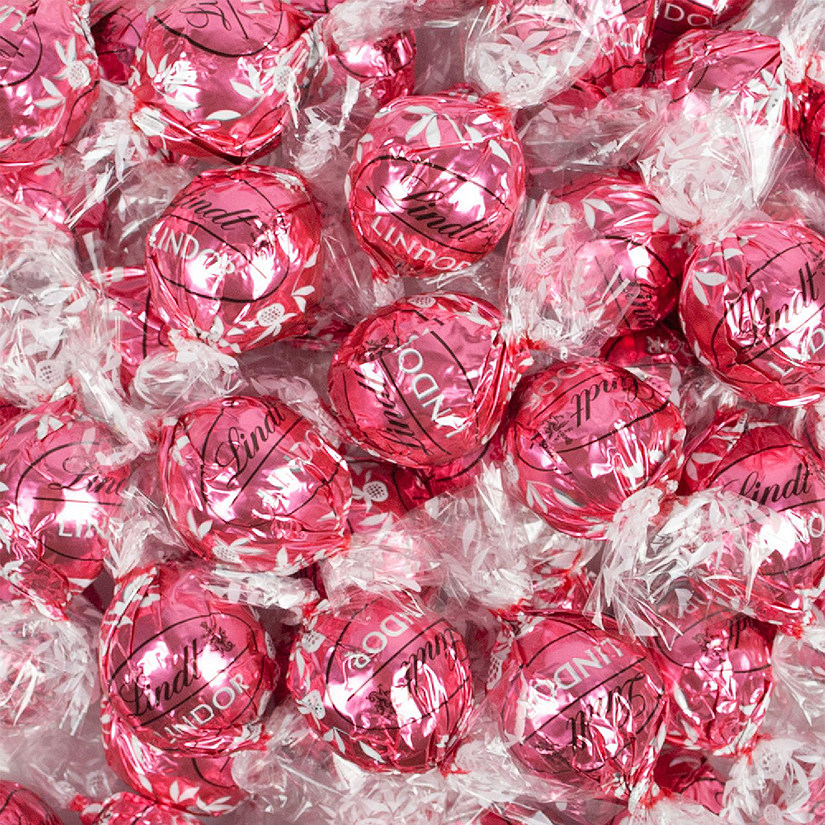 36 Pcs Pink Candy Strawberries & Cream Lindor Chocolate Truffles by Lindt (1 lb) Image