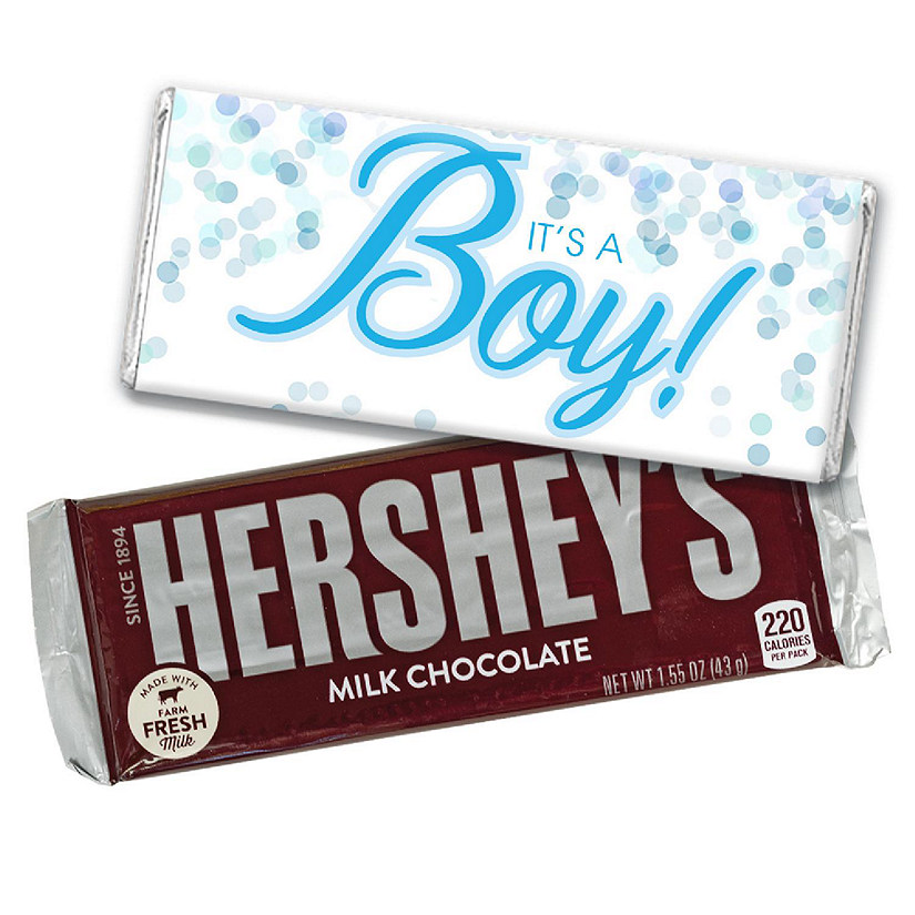 36ct It's a Boy Baby Shower Candy Party Favors Hershey's Chocolate Bars by Just Candy Image