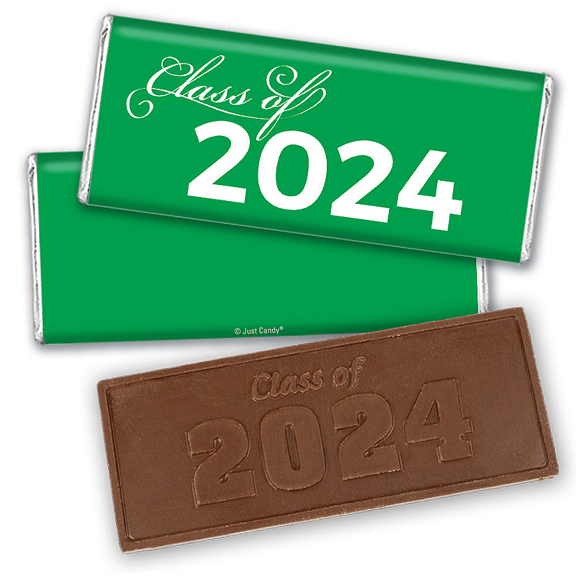 36ct Light Blue Graduation Candy Party Favors Class of 2024 Wrapped Chocolate Bars by Just Candy Image