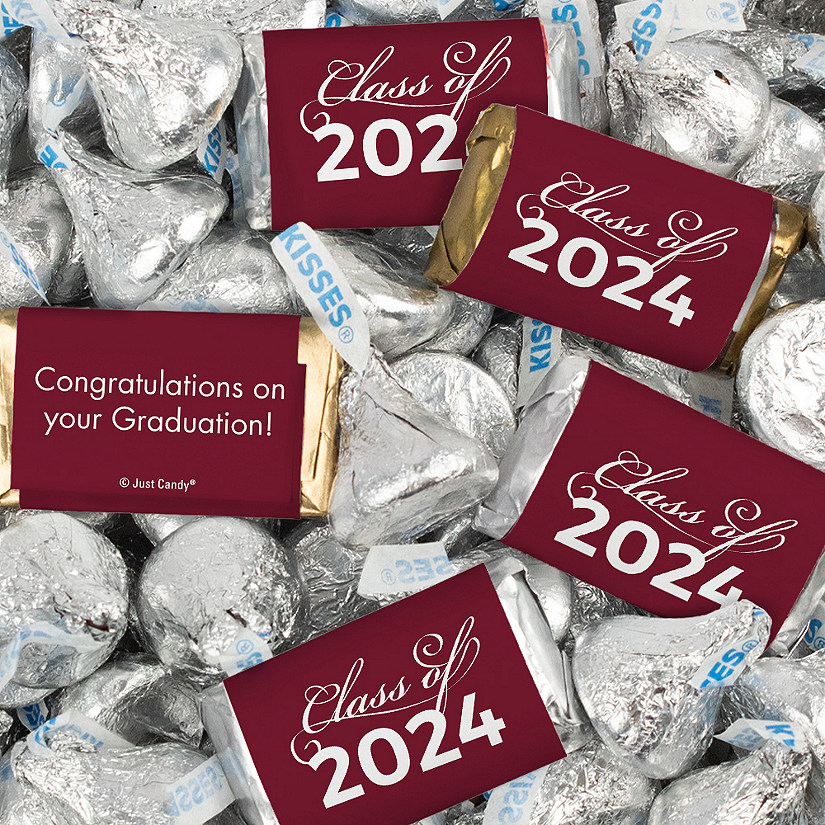 36ct Orange Graduation Candy Party Favors Class of 2024 Wrapped Chocolate Bars by Just Candy Image