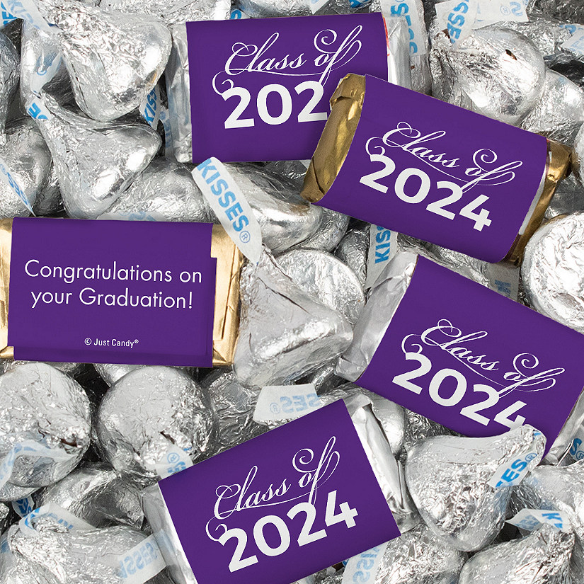 36ct Red Graduation Candy Party Favors Class of 2024 Wrapped Chocolate Bars by Just Candy Image